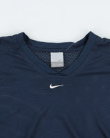 Vintage Y2K 00s Nike Centre Swoosh Satin Mesh Basketball Jersey - L