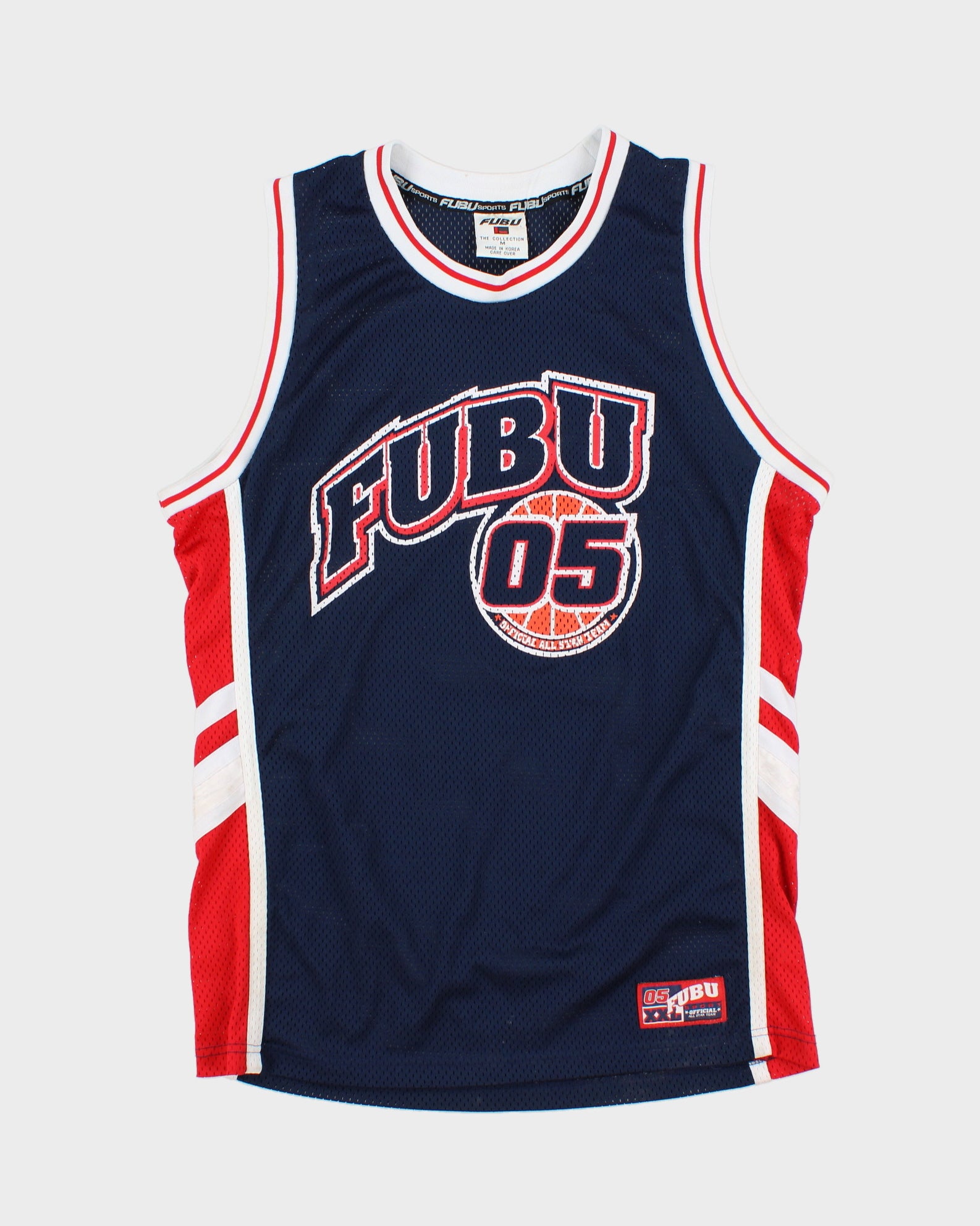 Vintage Y2K 00s FUBU 05 All Star Team Heavyweight Mesh Basketball Jersey - M