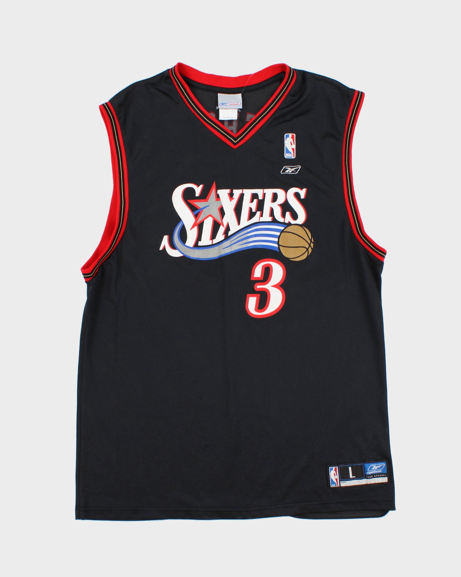 Vintage 2002-04 Reebok Philadelphia 76ers Allen Iverson NBA Away Basketball Jersey - L