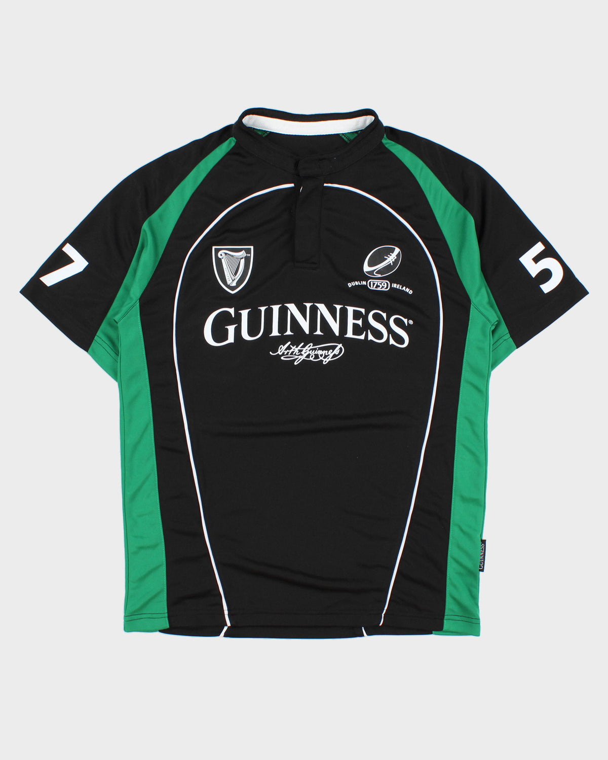Vintage Guinness Dublin Ireland Short Sleeve Rugby Shirt - M
