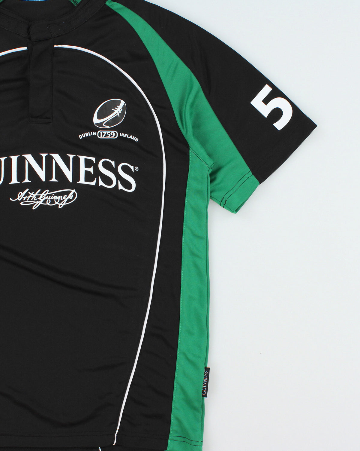 Vintage Guinness Dublin Ireland Short Sleeve Rugby Shirt - M
