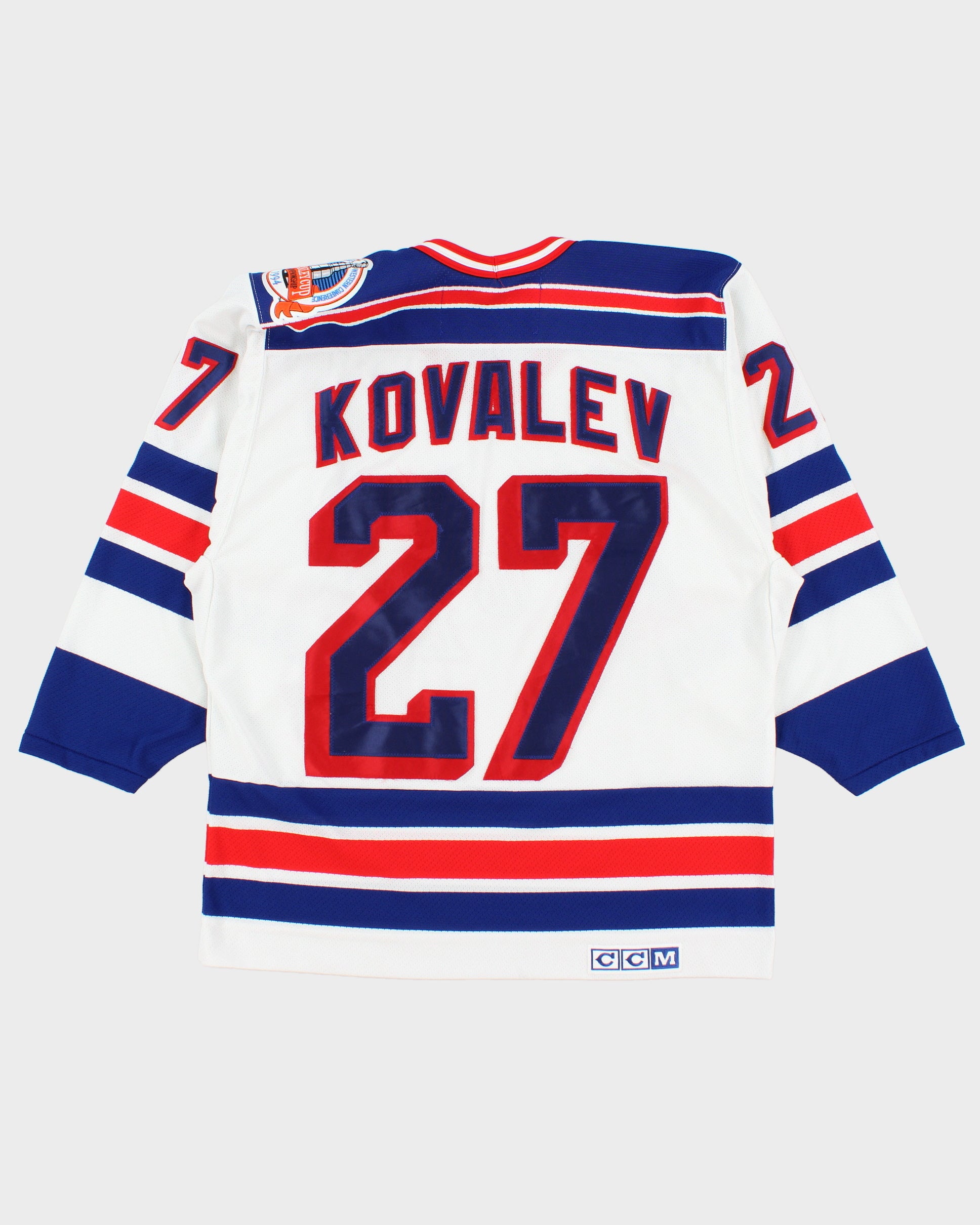CCM Vintage New York Rangers Alexi Kovalev #27 1994 Stanley Cup Championship Stitched NHL Reissue Home Jersey - M