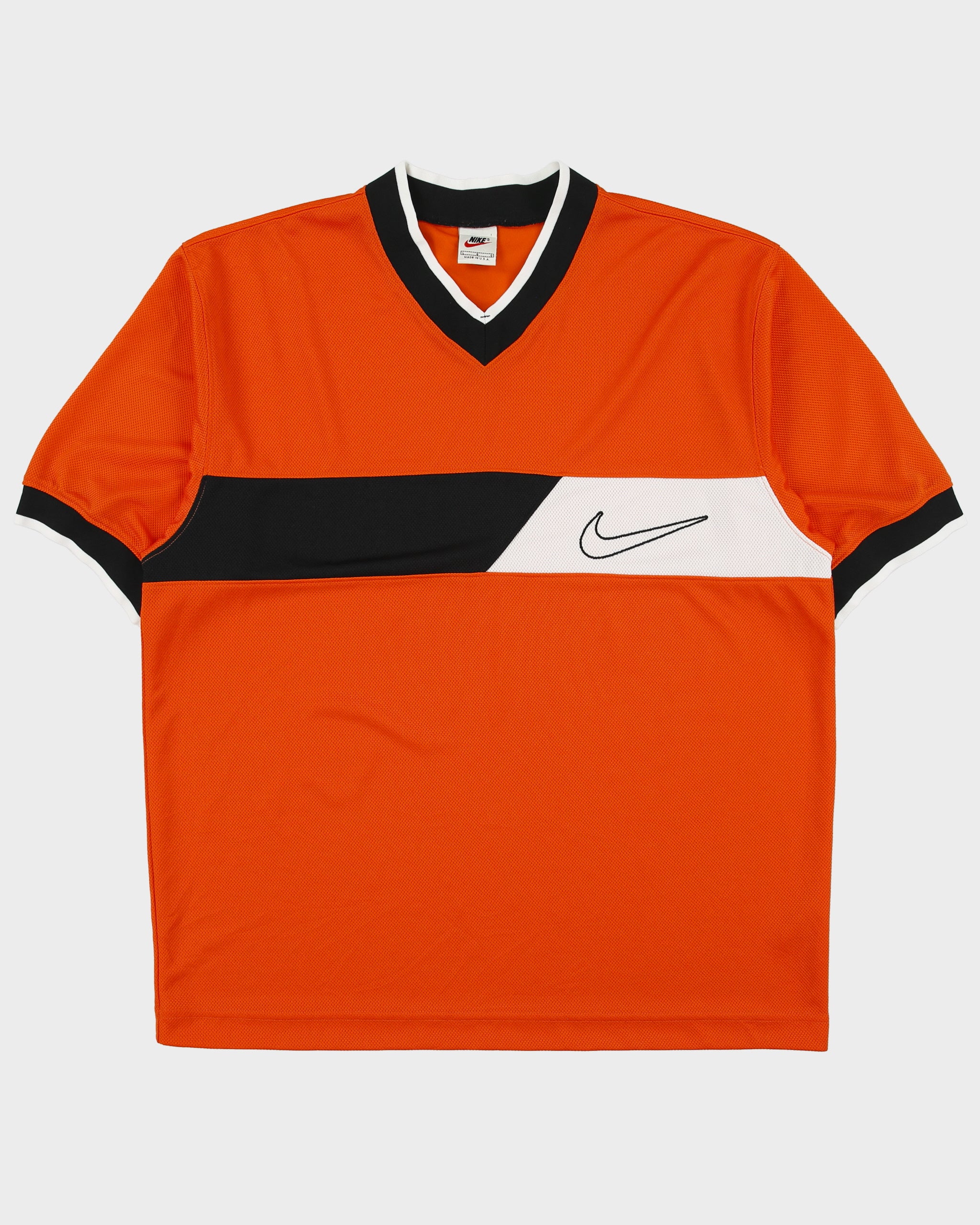 Vintage 1997 Nike Heavyweight Big Swoosh Made In USA Short Sleeve Football Shirt - L