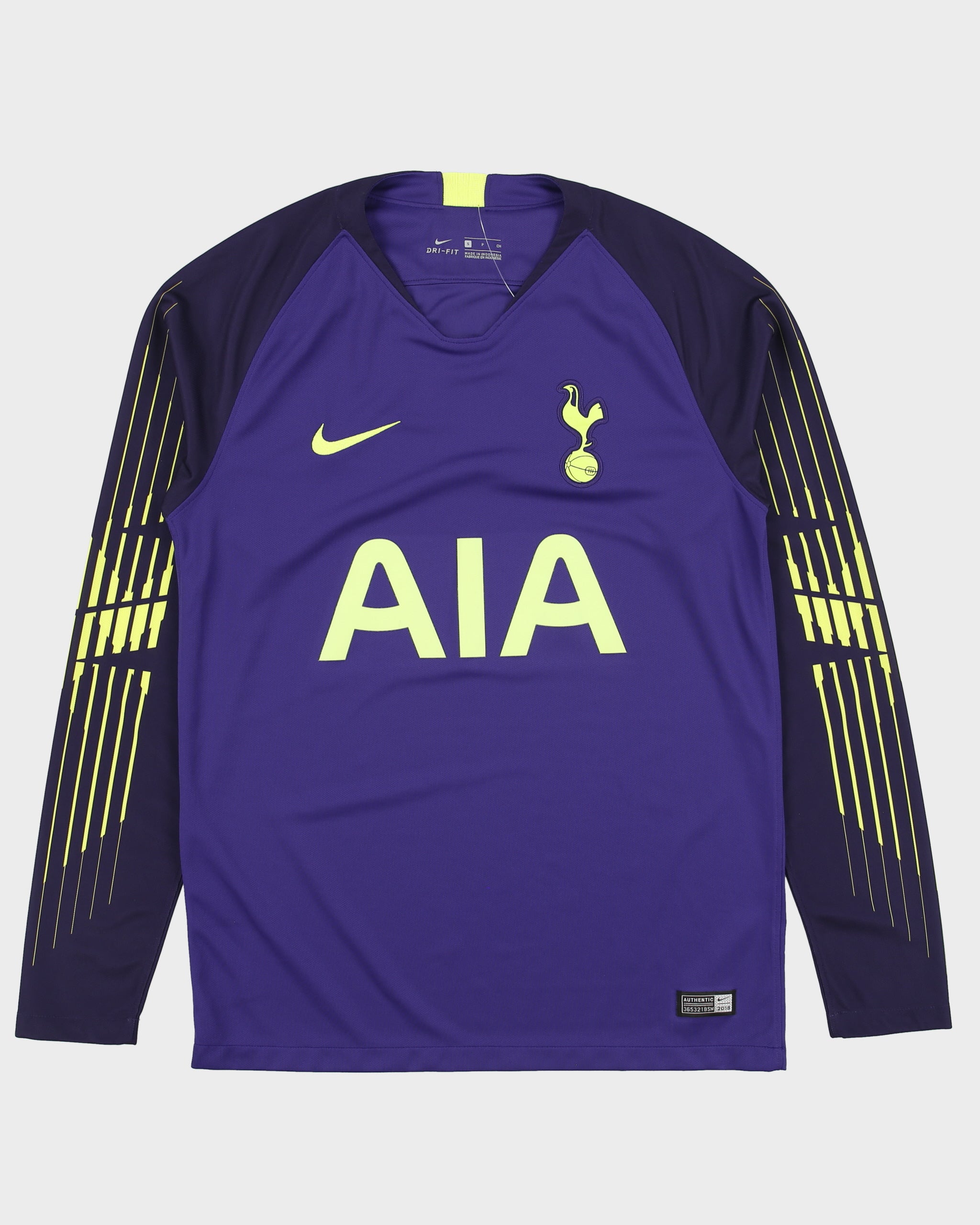 2018-19 Nike Tottenham Hotspur FC Dri-Fit Long Sleeve Goalkeeper Home Football Shirt - S