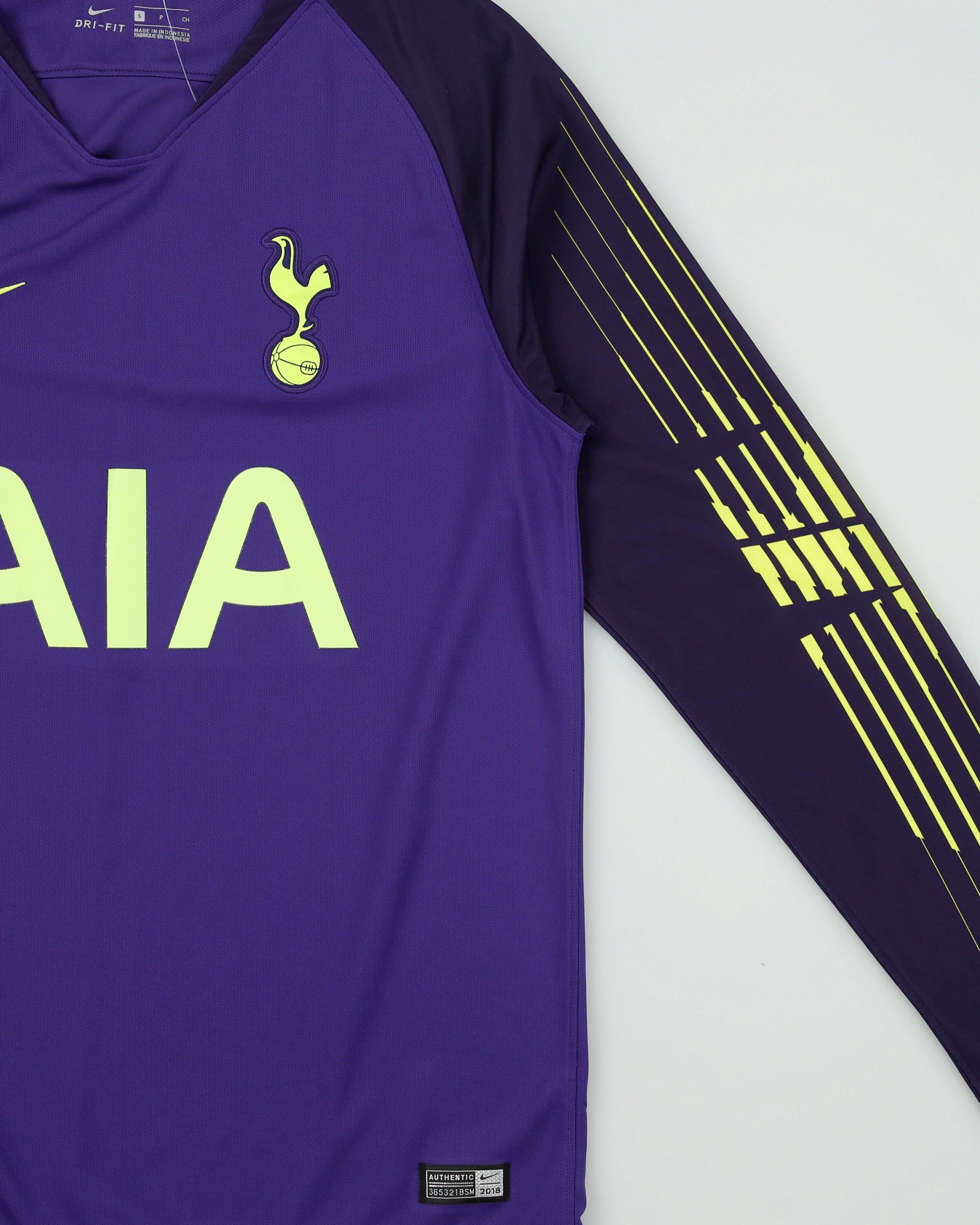2018-19 Nike Tottenham Hotspur FC Dri-Fit Long Sleeve Goalkeeper Home Football Shirt - S