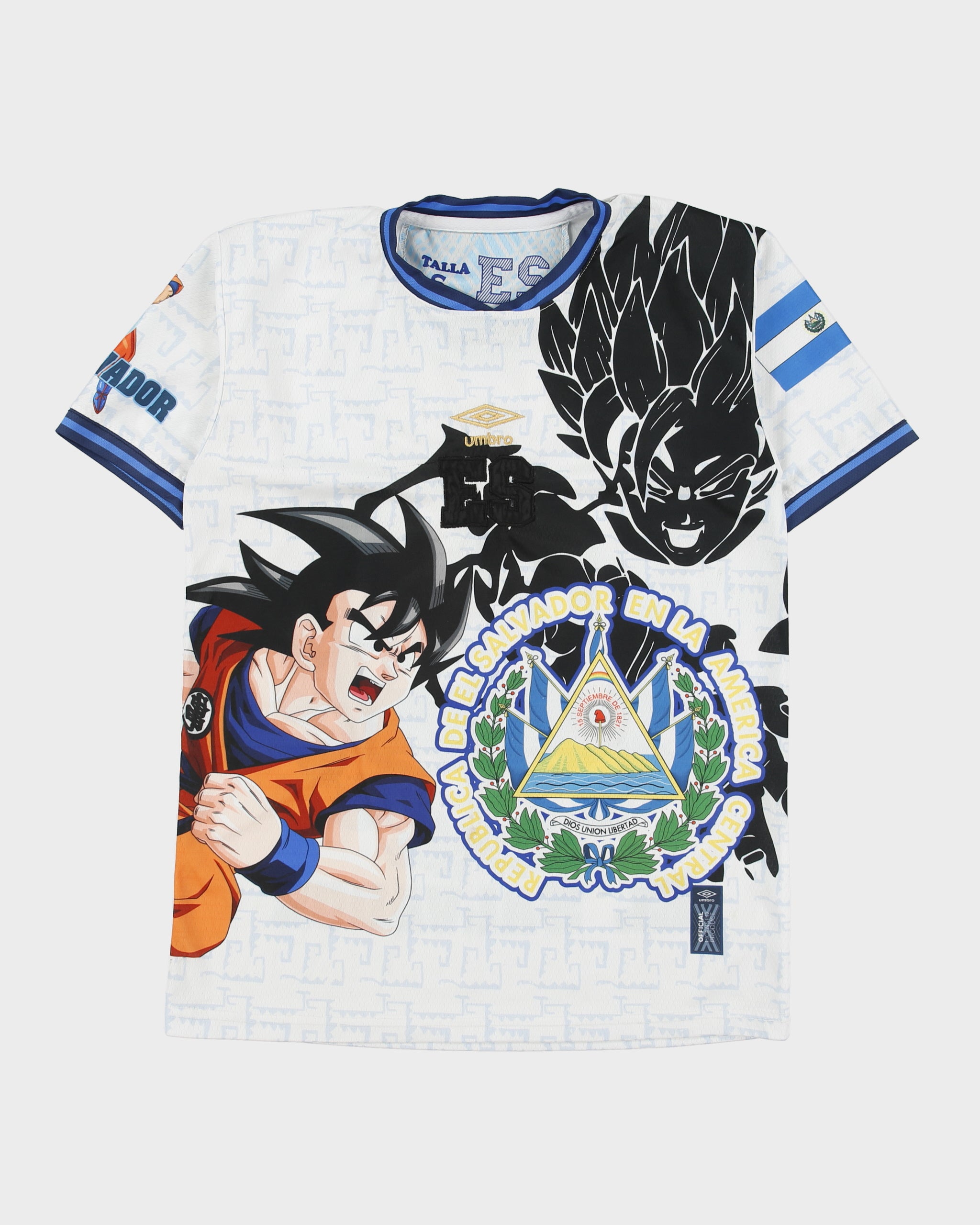 Vintage El Salvador National Football Dragon Ball Z Goku Supporters Home Football Shirt - S
