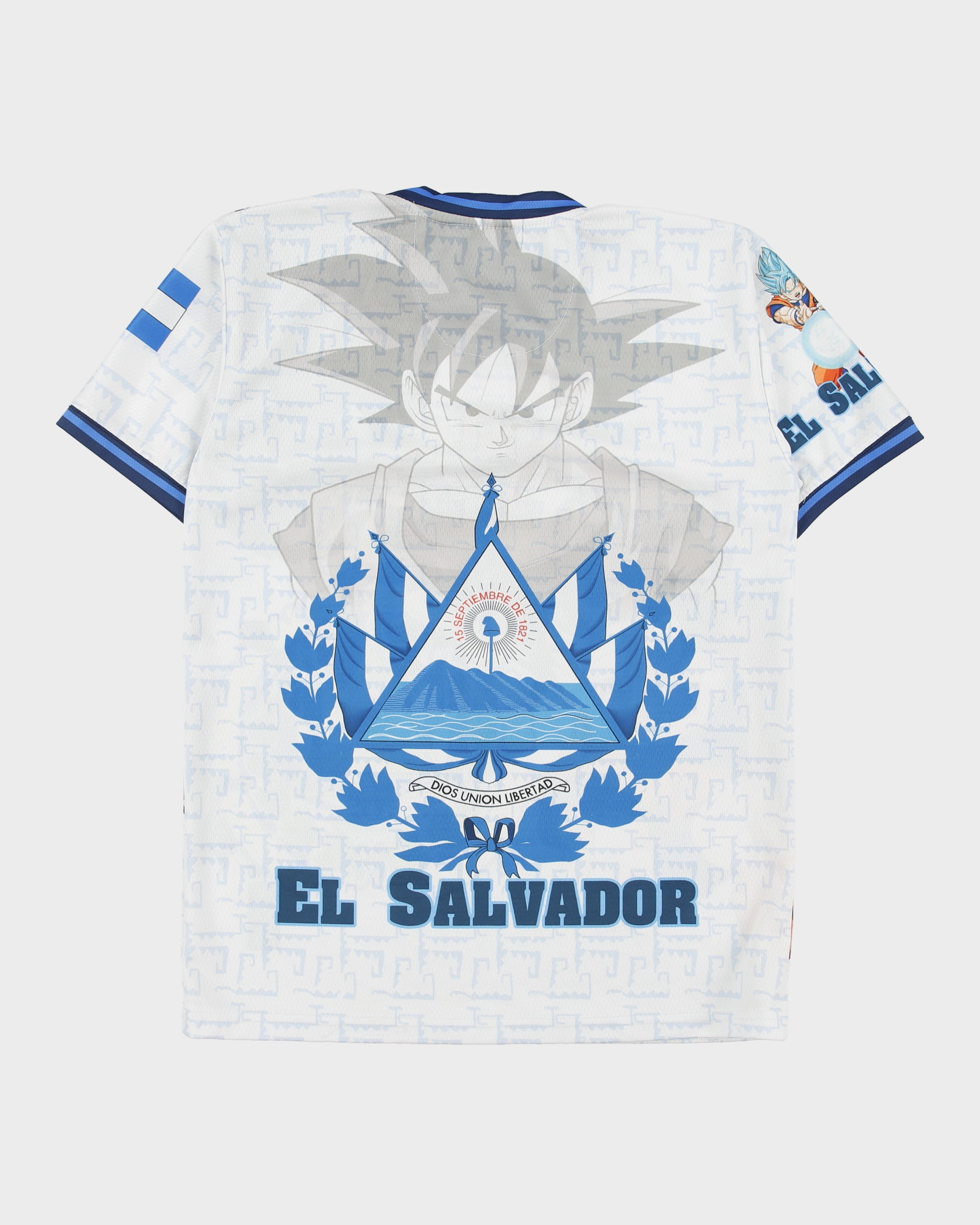 Vintage El Salvador National Football Dragon Ball Z Goku Supporters Home Football Shirt - S