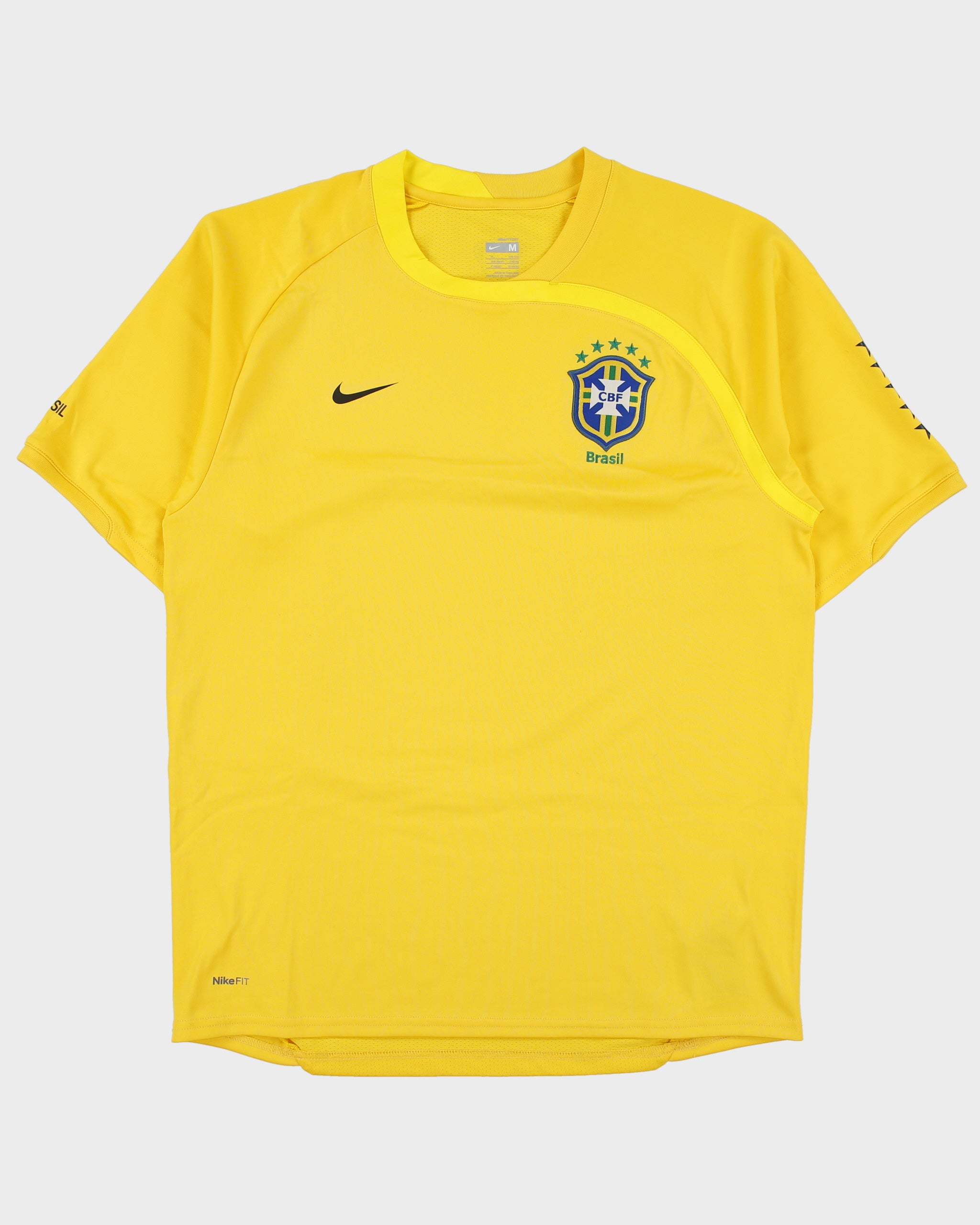 Vintage 2008-09 Nike Brazil National Football Fit Dry Home Shirt - M