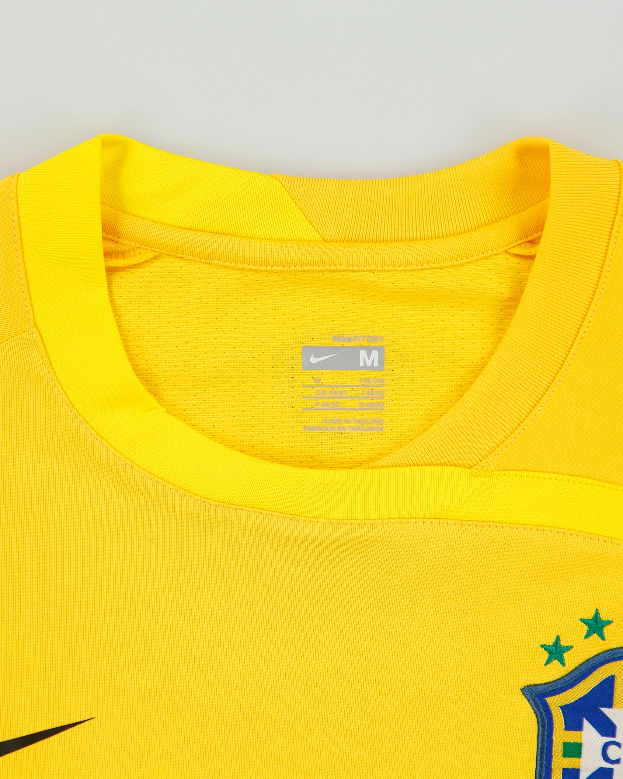 Vintage 2008-09 Nike Brazil National Football Fit Dry Home Shirt - M