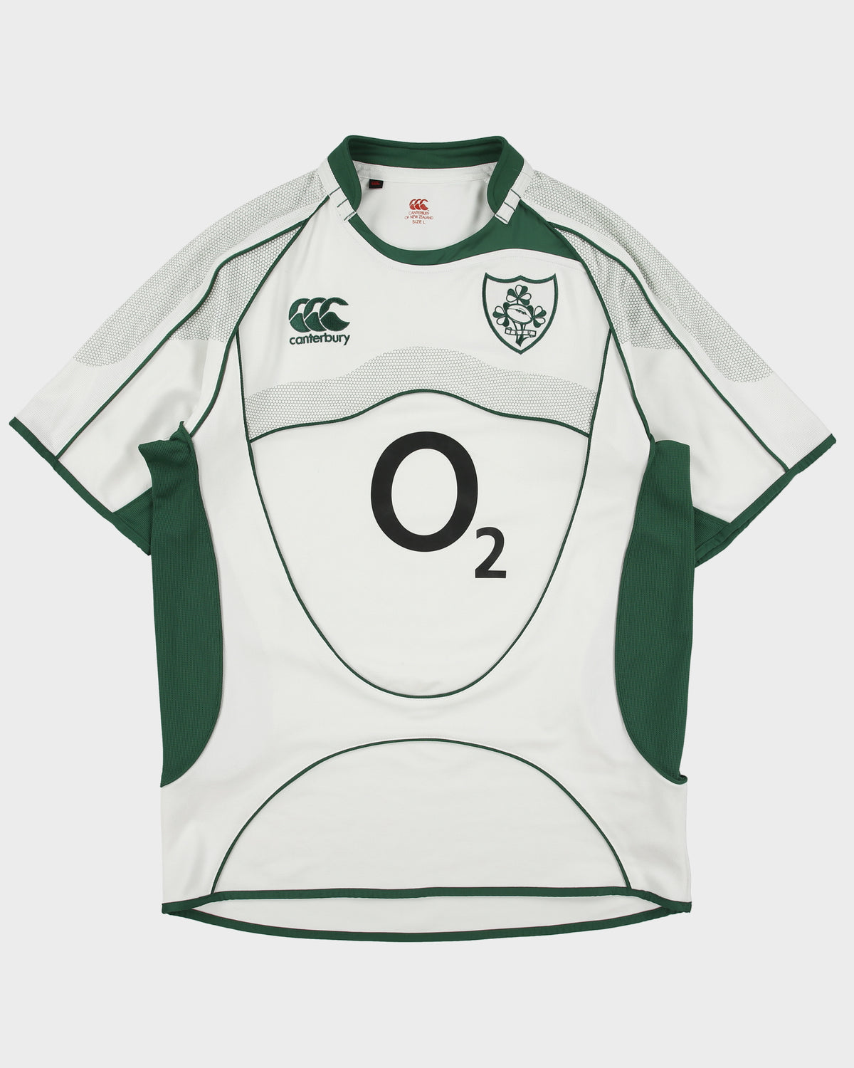 Vintage 2007-08 Canterbury Ireland Rugby Union Short Sleeve Away Shirt - L