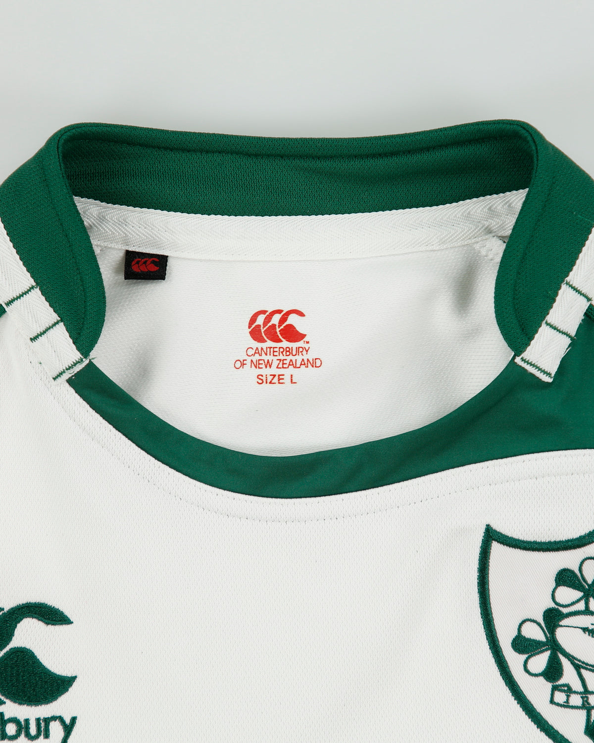 Vintage 2007-08 Canterbury Ireland Rugby Union Short Sleeve Away Shirt - L