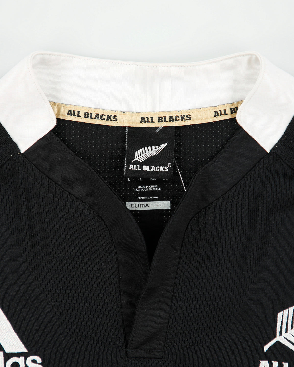 Vintage 2011-12 Adidas New Zealand Rugby Union ClimaCool Short Sleeve Home Shirt - L