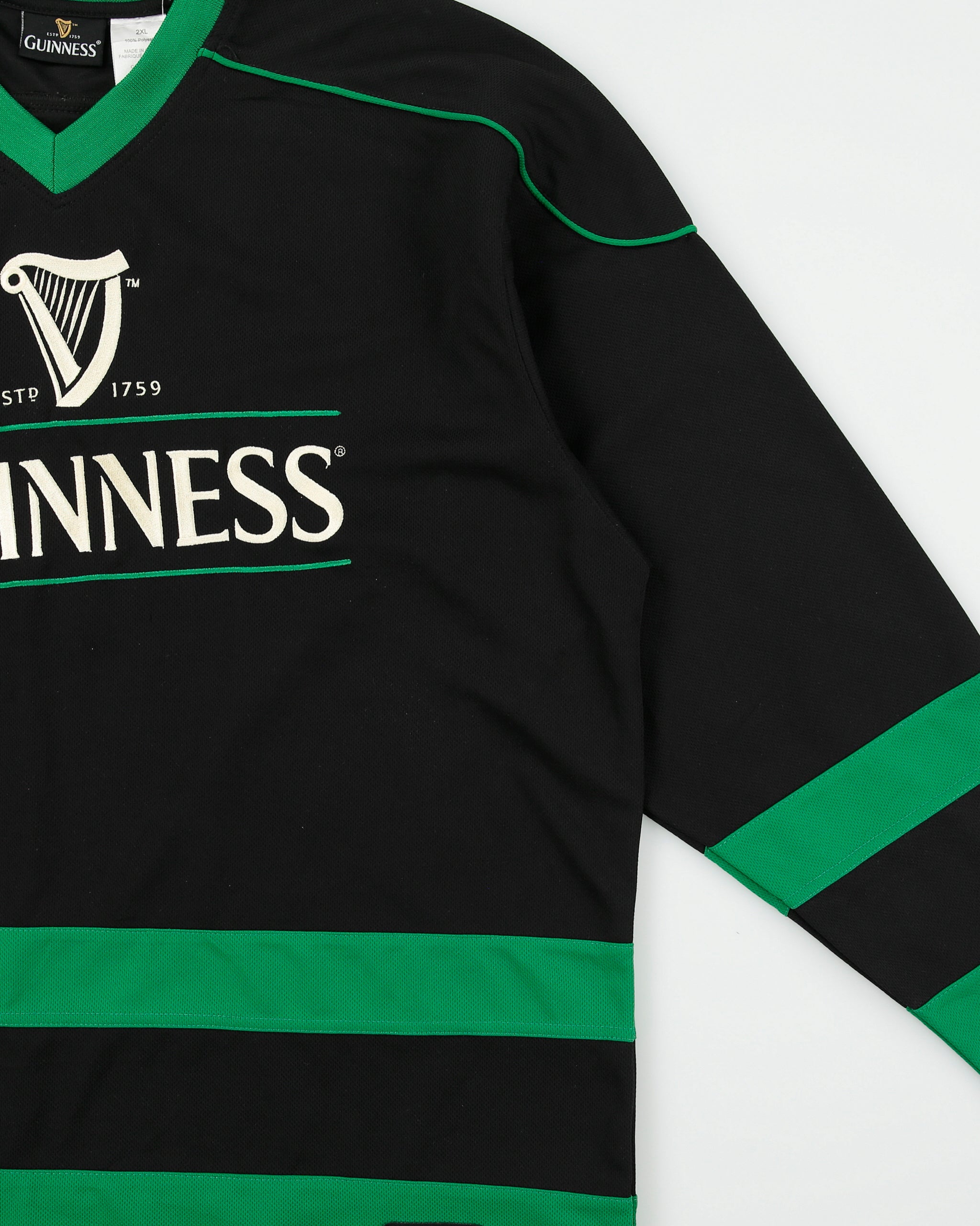 Vintage Y2K 00s Guinness Embroidered Ice Hockey Jersey - XXL