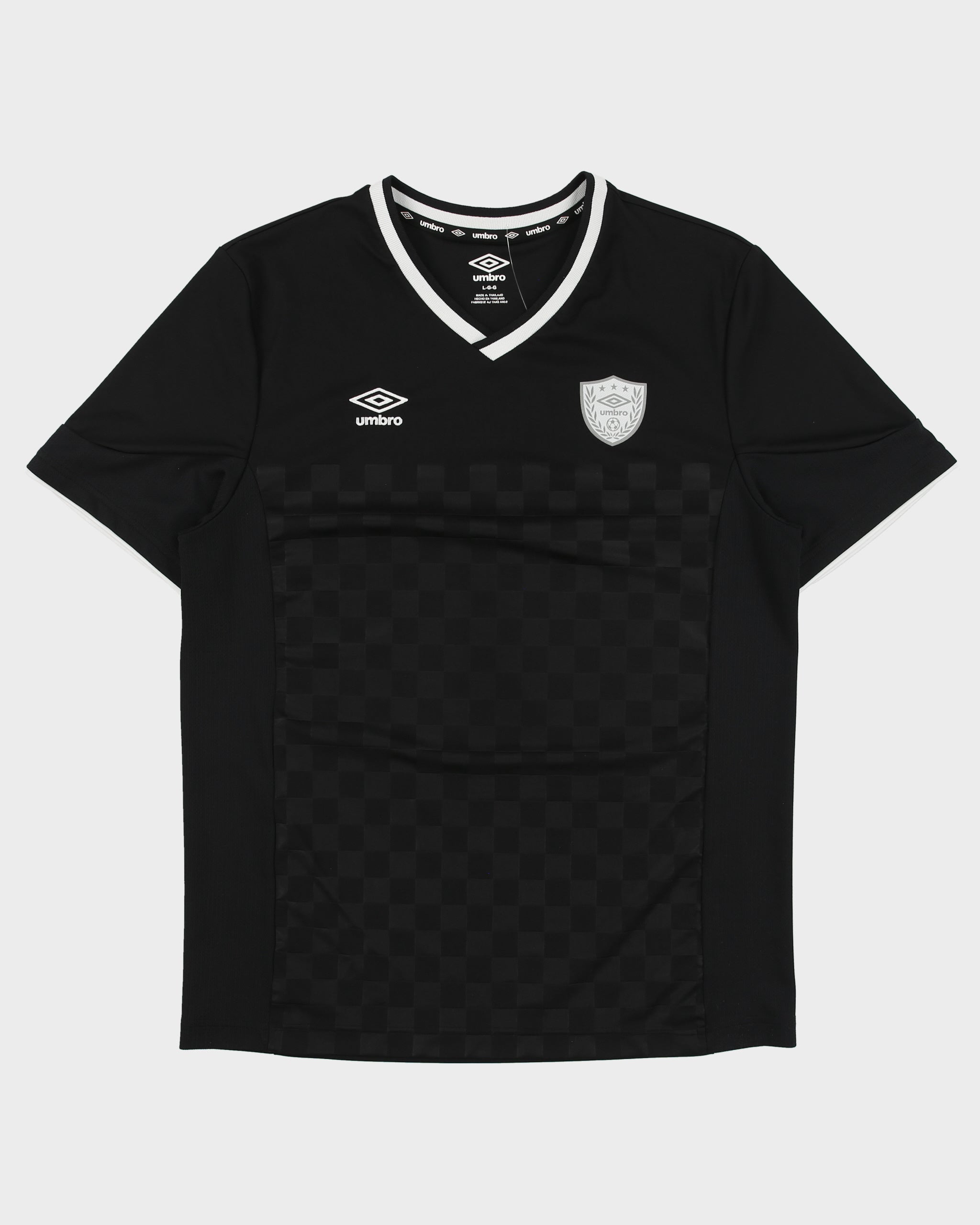 Vintage Umbro Embroidered Classic Check Short Sleeve Football Shirt - L
