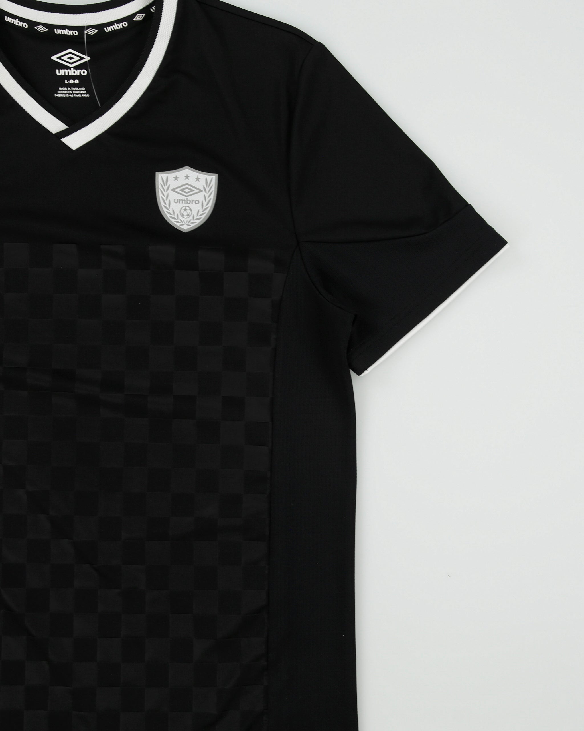 Vintage Umbro Embroidered Classic Check Short Sleeve Football Shirt - L