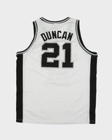 Vintage 1998-00 Champion San Antonio Spurs Tim Duncan #21 NBA Stitched Home Basketball Jersey - L