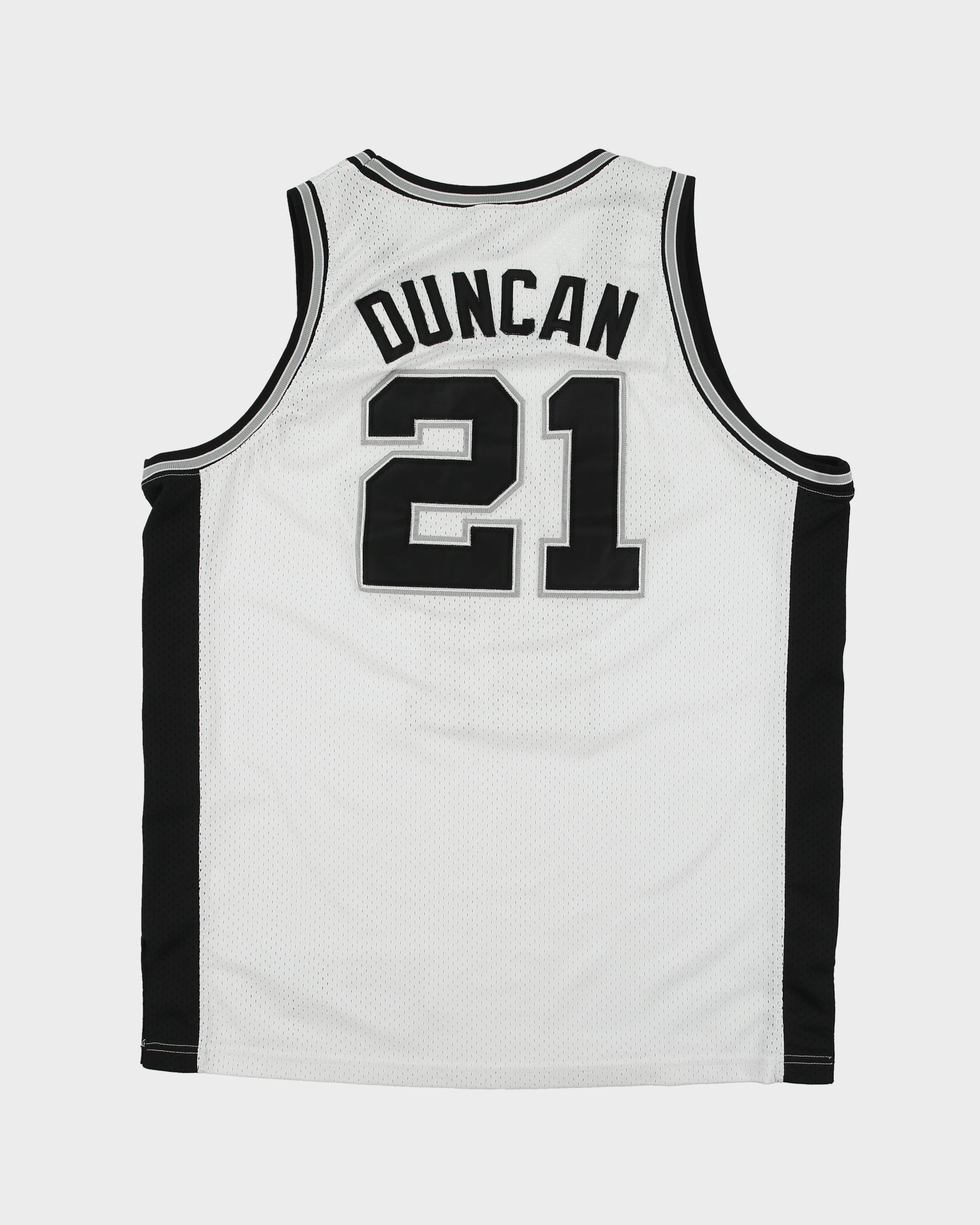 Vintage 1998-00 Champion San Antonio Spurs Tim Duncan #21 NBA Stitched Home Basketball Jersey - L