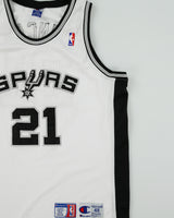 Vintage 1998-00 Champion San Antonio Spurs Tim Duncan #21 NBA Stitched Home Basketball Jersey - L