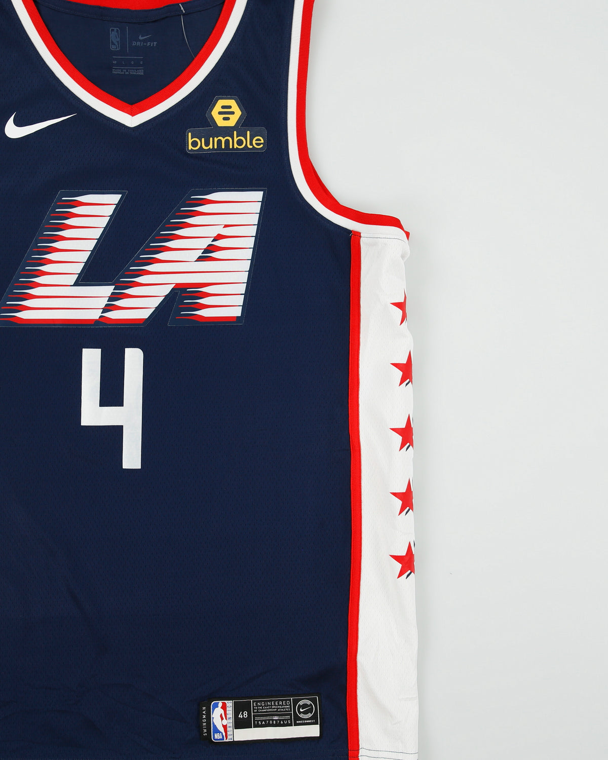 2019-19 Nike City Edition Los Angeles Clippers 35th Anniversary Miloš Teodosić #4 Dri-Fit NBA Swingman Basketball Jersey - L