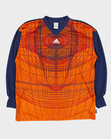 Vintage '03 Y2K Adidas Climalite Patterned Long Sleeve Padded Goalkeeper Shirt - L