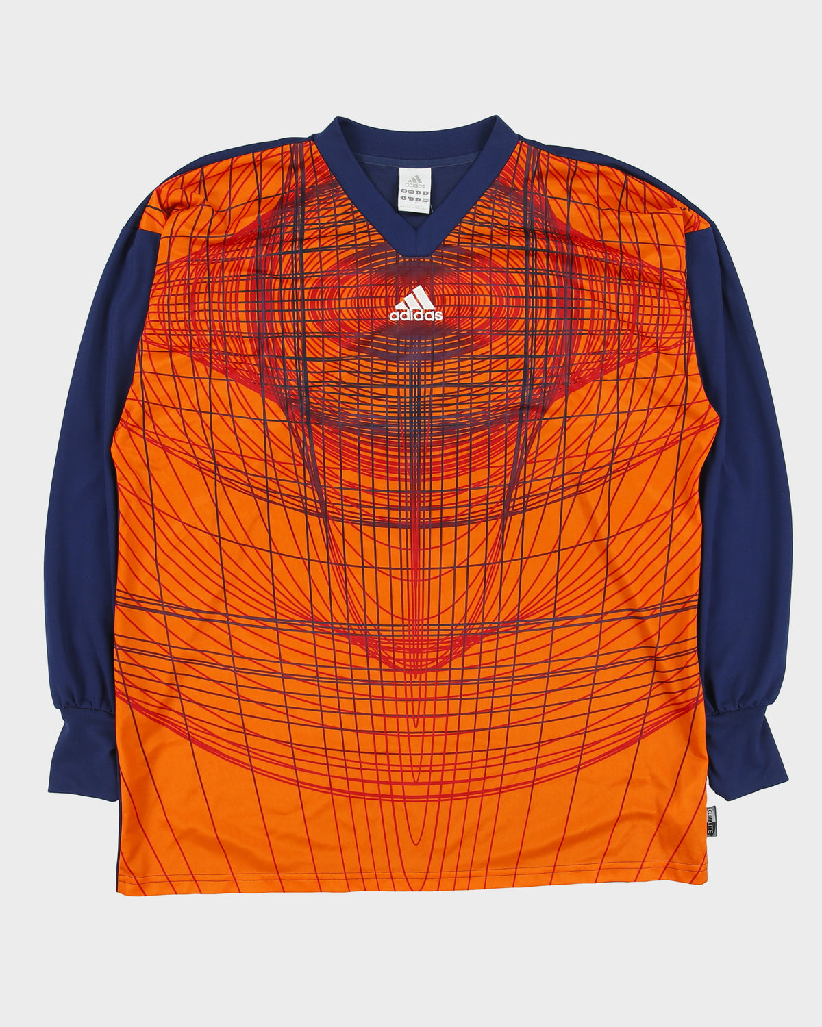 Vintage '03 Y2K Adidas Climalite Patterned Long Sleeve Padded Goalkeeper Shirt - L