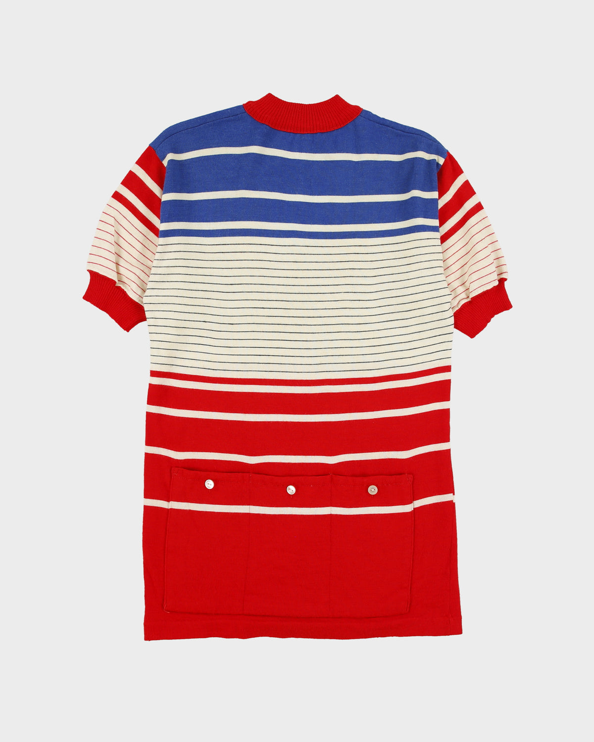 Vintage 1970s Santini Racing Striped Wool Made In Italy Quarter-Zip Cycling Jersey - M