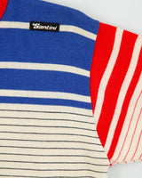 Vintage 1970s Santini Racing Striped Wool Made In Italy Quarter-Zip Cycling Jersey - M