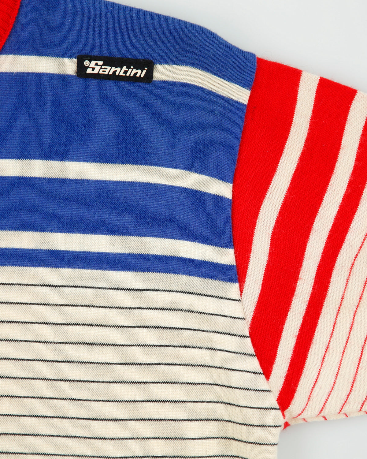 Vintage 1970s Santini Racing Striped Wool Made In Italy Quarter-Zip Cycling Jersey - M