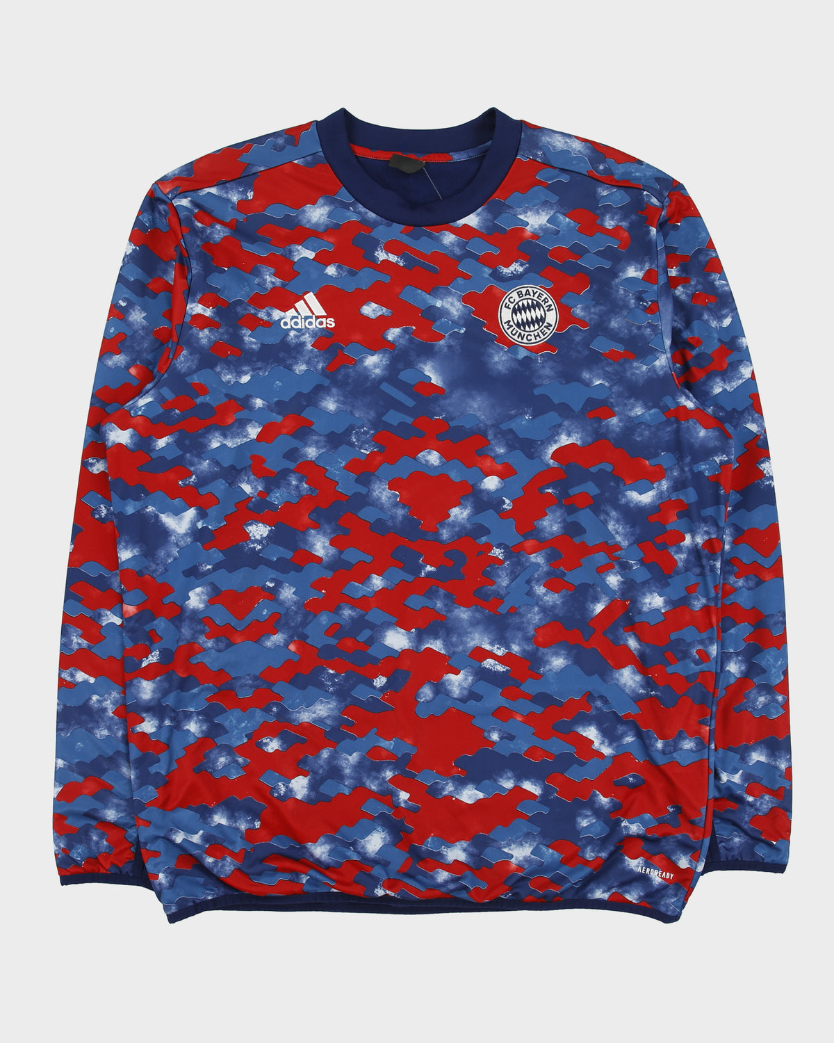 2021-22 Adidas Bayern Munich FC AeroReady Fleece Lined Soft Shell Pre Match Football Training Pullover - XL