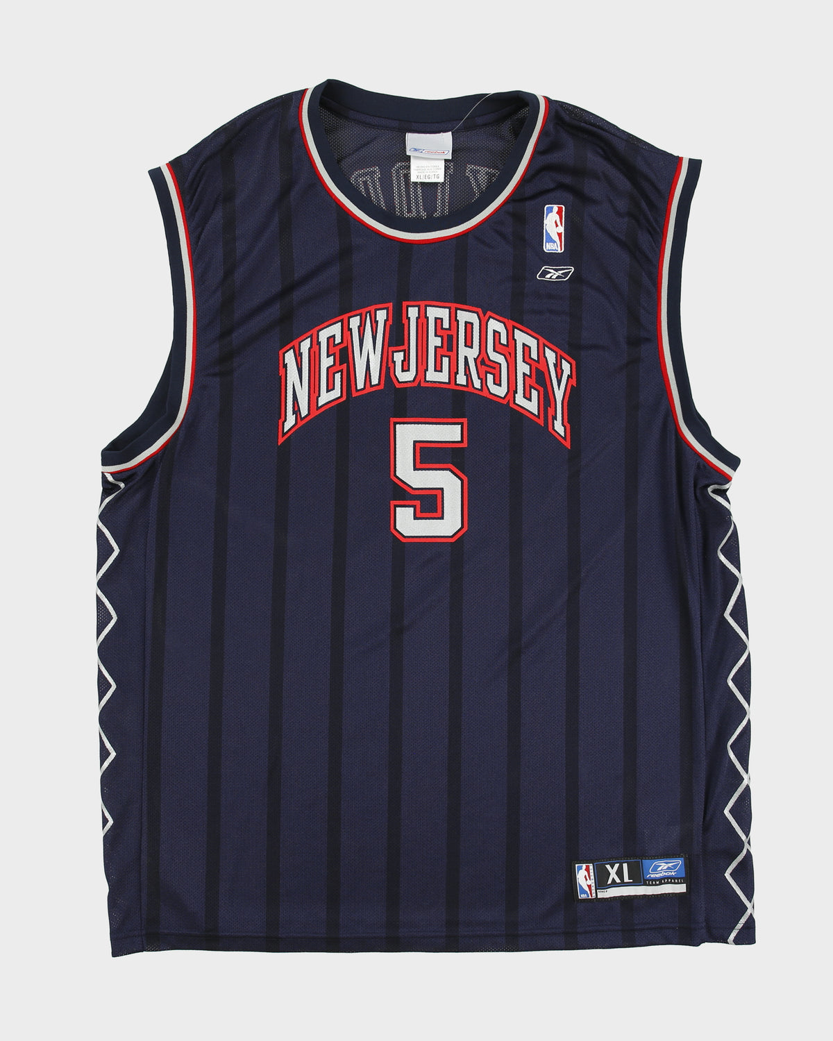 Vintage 2002-04 Reebok New Jersey Nets Jason Kidd #5 NBA Away Basketball Jersey - XL