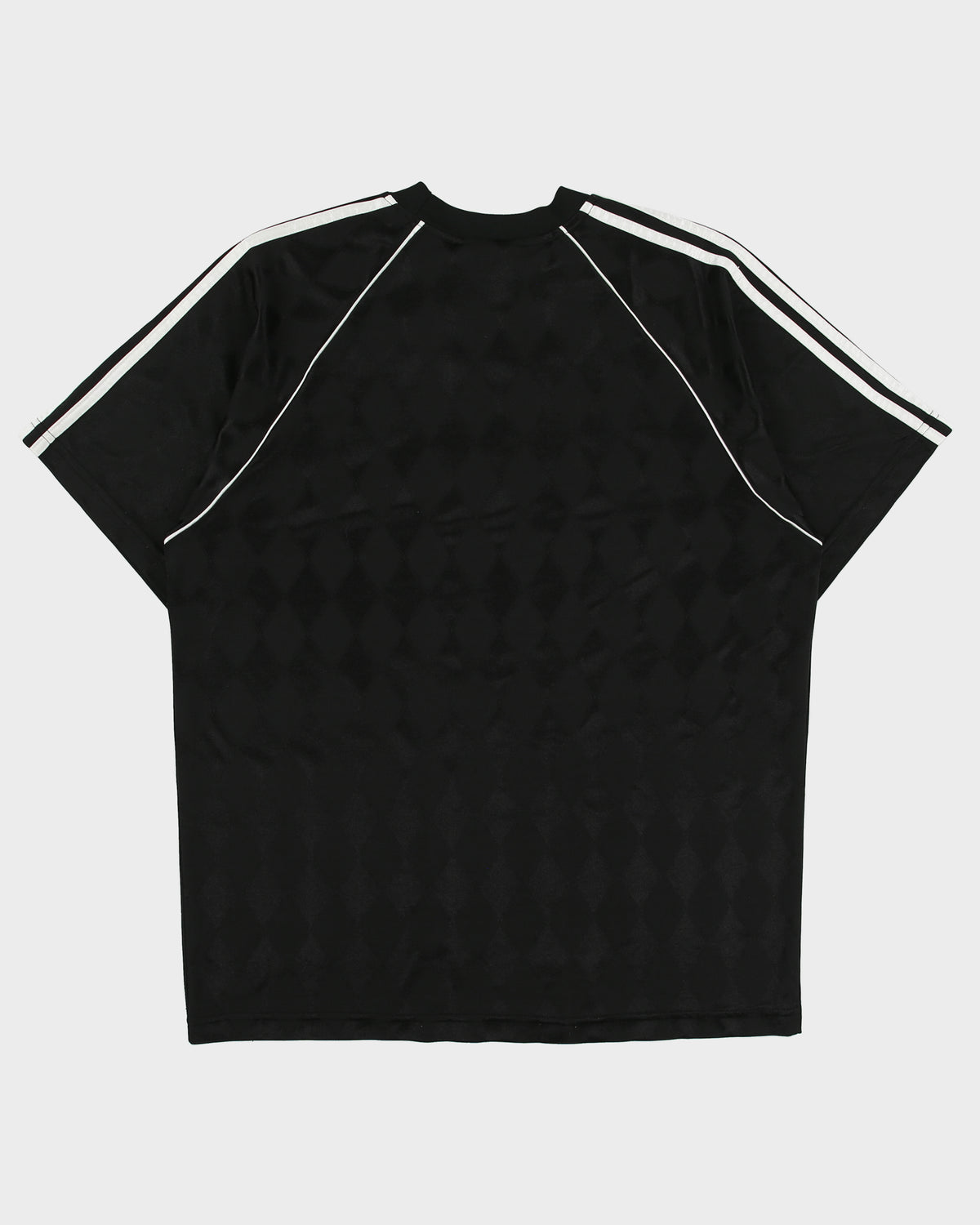 Vintage 1990s Adidas Diamond Plate Striped Made In Canada Short Sleeve Football Shirt - L