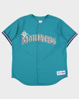 Vintage 1998 Majestic Seattle Mariners Ken Griffey Jr #24 MLB Stitched Made In USA Aqua Alternate Jersey - XL