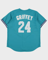 Vintage 1998 Majestic Seattle Mariners Ken Griffey Jr #24 MLB Stitched Made In USA Aqua Alternate Jersey - XL