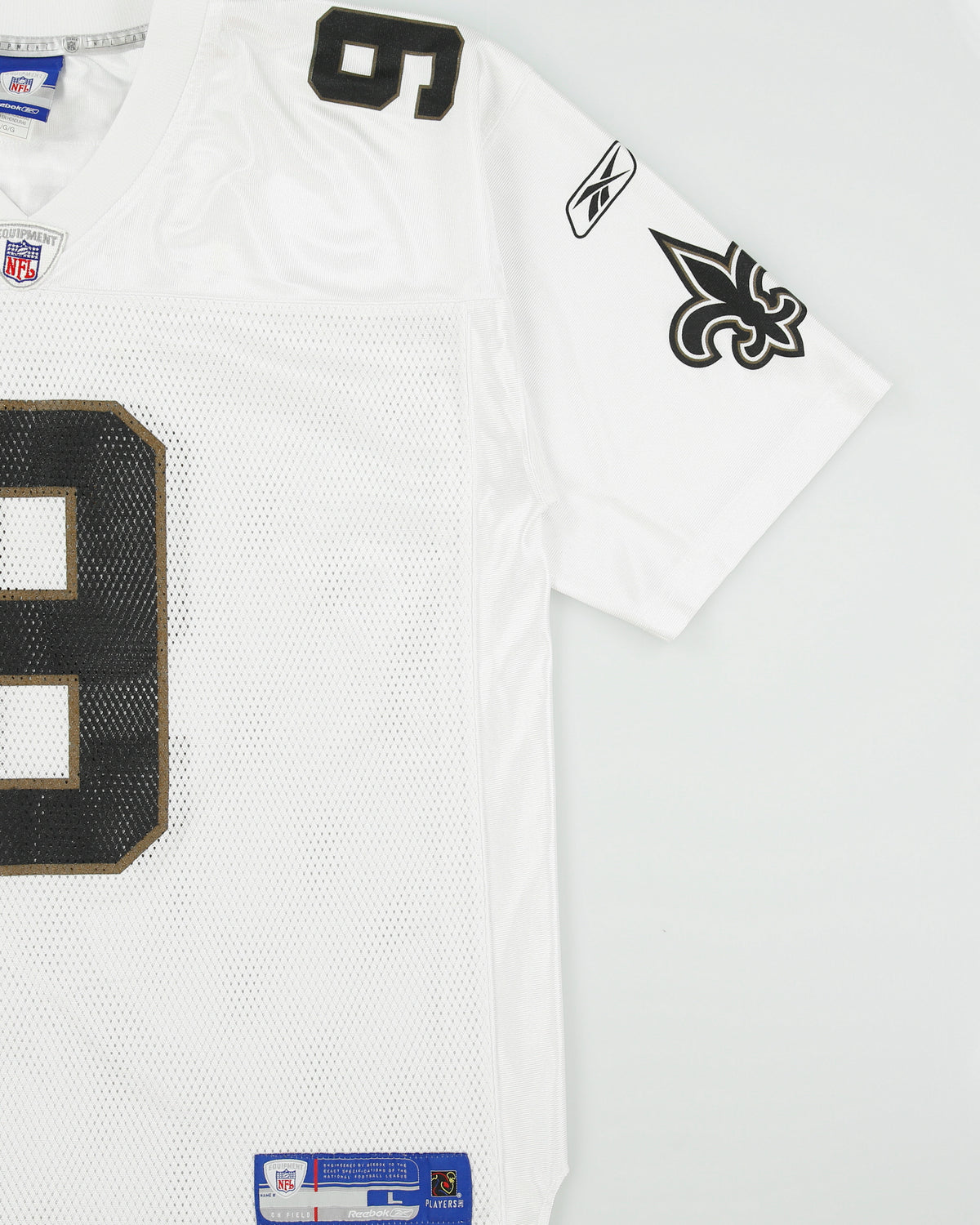 Vintage 2006-08 Reebok New Orleans Saints Drew Brees #9 NFL Equipment Home Jersey - L