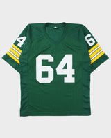 H.O.F 2018 Jerry Kramer #64 Autographed/Signed Green Bay Packers Throwback NFL Stitched Home Jersey - XL