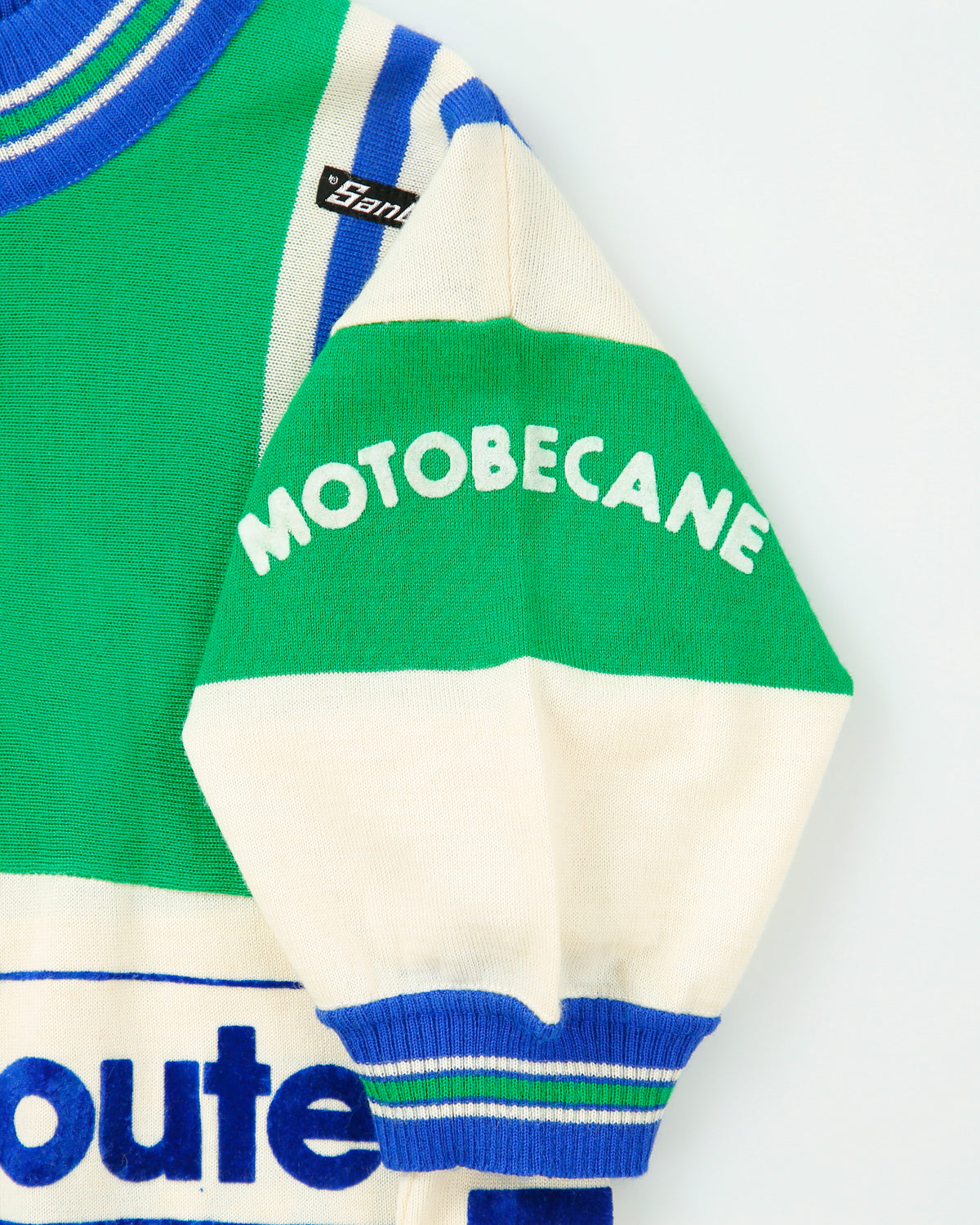 Vintage 1970s Santini La Redoute Motobecane Wool Knit Made In Italy 1/4 Zip Cycling Shirt - M