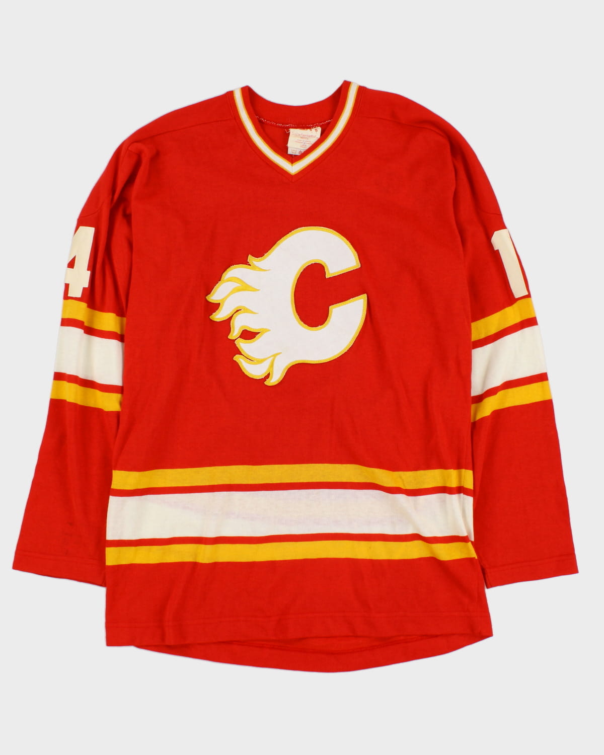Vintage 80s NHL x Calgary Flames #14 Hockey Jersey - L