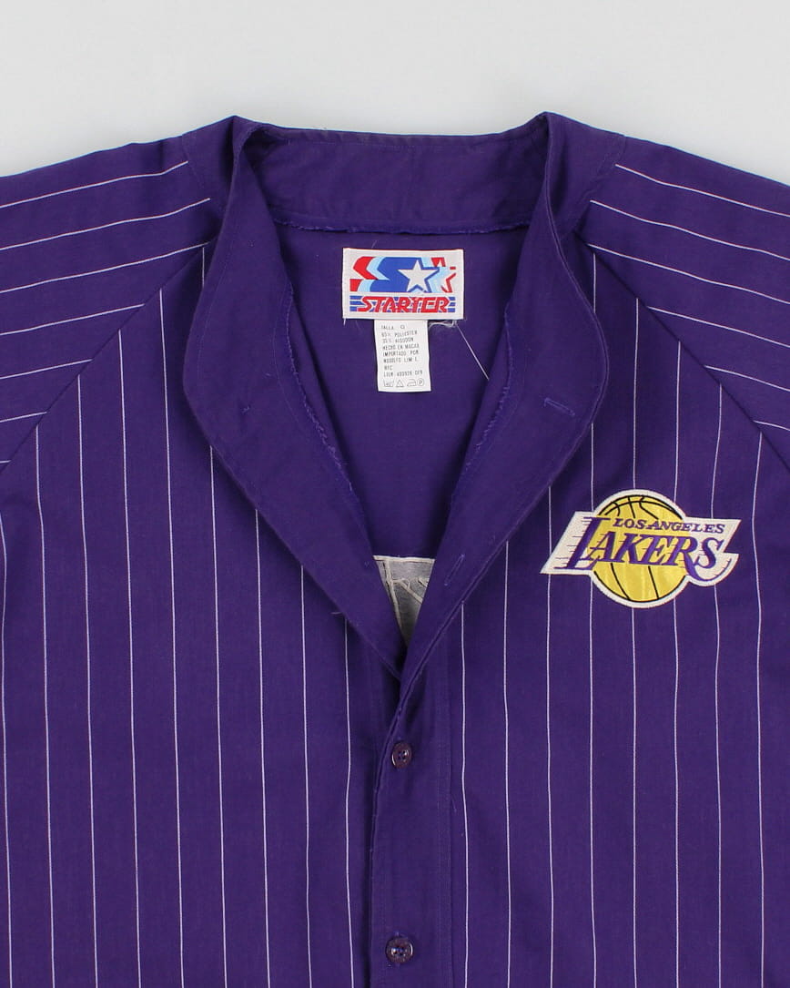 NBA x Los Angeles Lakers Starter Pinstripe Baseball Jersey - L