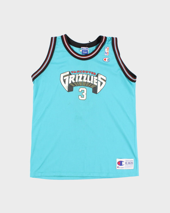 NBA x Vancouver Grizzlies #3 Shareef Abdur-Rahim Signed Champion Basketball Jersey - XS
