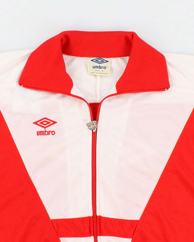 90's Vintage Men's Red Umbro Zip-up Track Jacket - M – Rokit