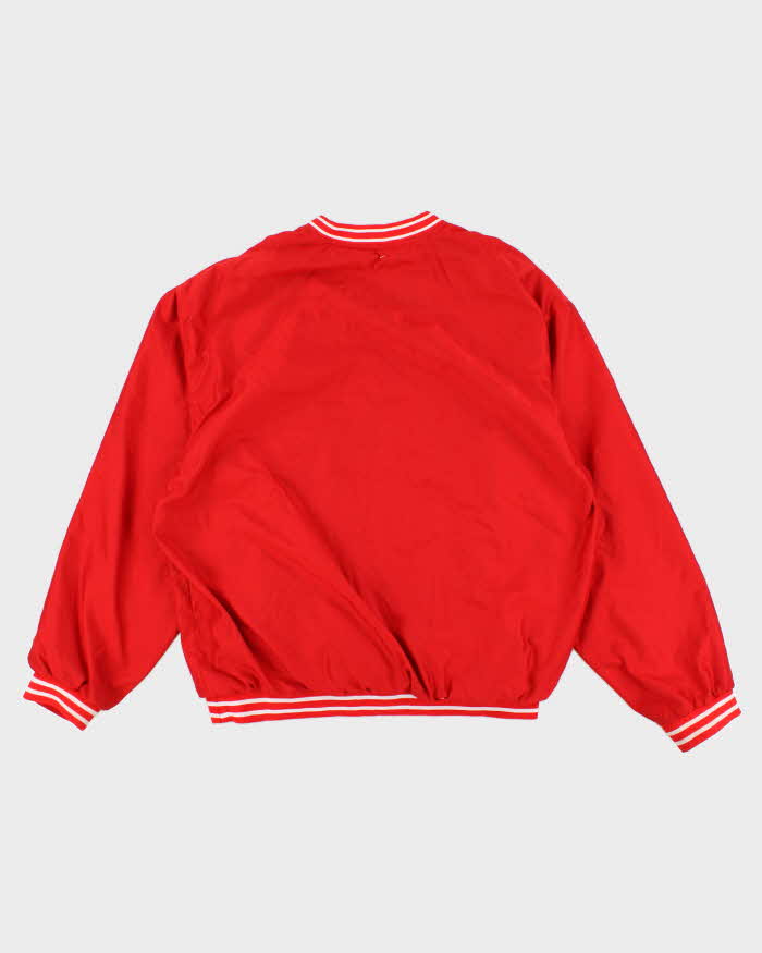 Vintage Mens Red Reebok Pullover Track Jacket - L