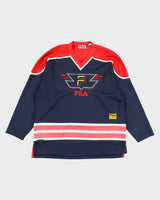 Vintage 90's Fila Embroidered Hockey Style Jersey - L
