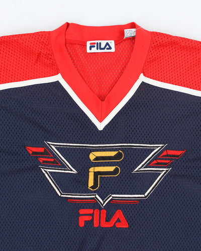 Vintage 90's Fila Embroidered Hockey Style Jersey - L