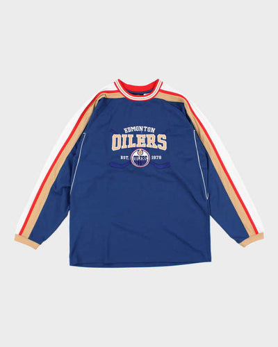 Vintage 90's Edmonton Oilers NHL Long-sleeved Sports T-Shirt - M