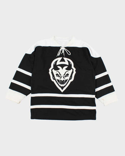 Vintage 2000's Devil Graphic Oversized Hockey Jersey - M