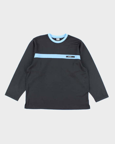 Vintage 2000's Nike Centre Striped Long-sleeved Sports Shirt - L