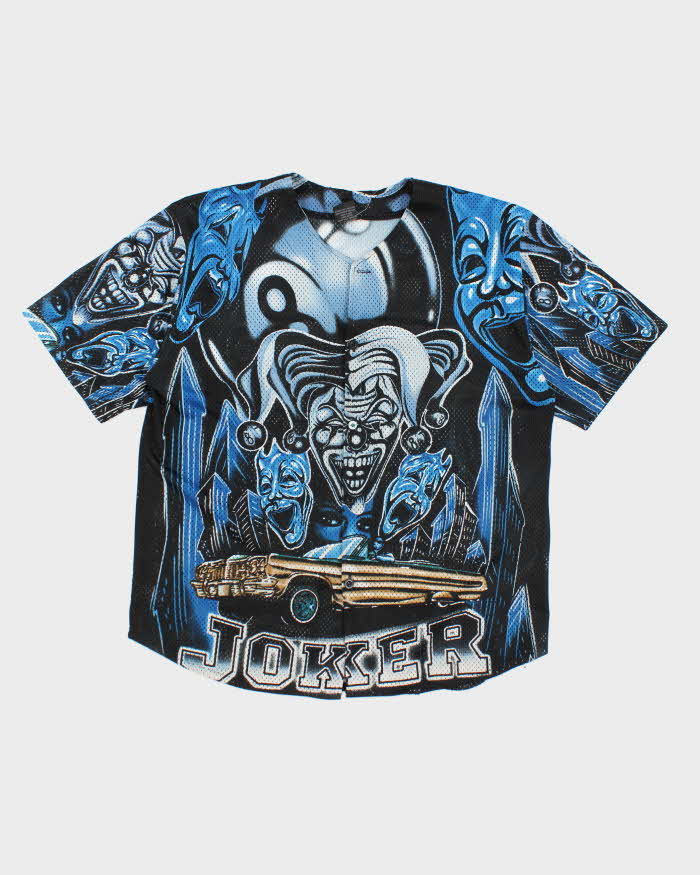 Vintage Y2K Joker All Over Print Button Up Jersey - XL