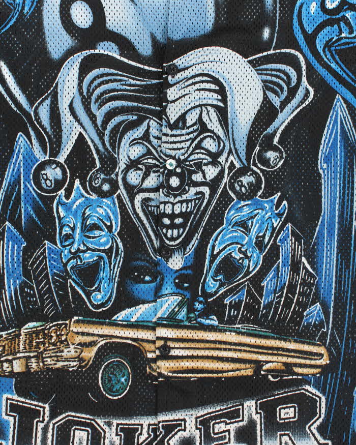 Vintage Y2K Joker All Over Print Button Up Jersey - XL