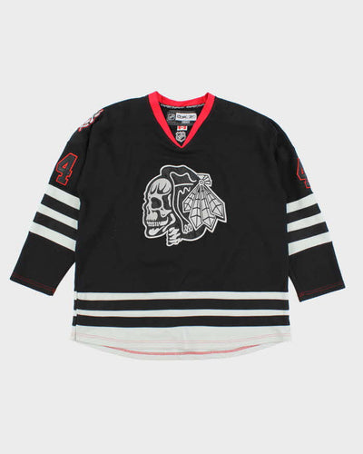 Vintage Chicago Blackhawks Skull Emblem Hockey Jersey - XL