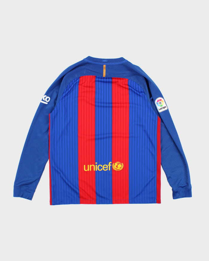 Nike Barcelona 2016/17 Home Long-sleeve Football Jersey - L